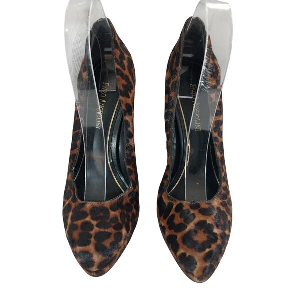 ENZO ANGIOLINI! GENUINE COWHIDE "FUR" LEOPARD PRINT CLASSIC PUMPS, HEELS! SZ 8M - Picture 4 of 10